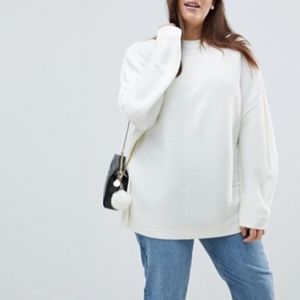 ASOS Curve Oversize White Sweater Size 22
